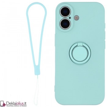 Guminis dėklas su žiedu - sky blue (Apple Iphone 17) Guminis dėklas su žiedu - sky blue (Apple Iphone 17)